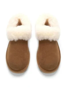 Aus Wooli Ugg Coogee Scuff Slippers in Brown