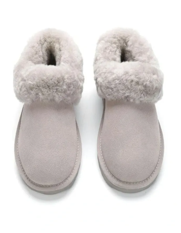 Aus Wooli Ugg Coogee Scuff Slippers in Grey