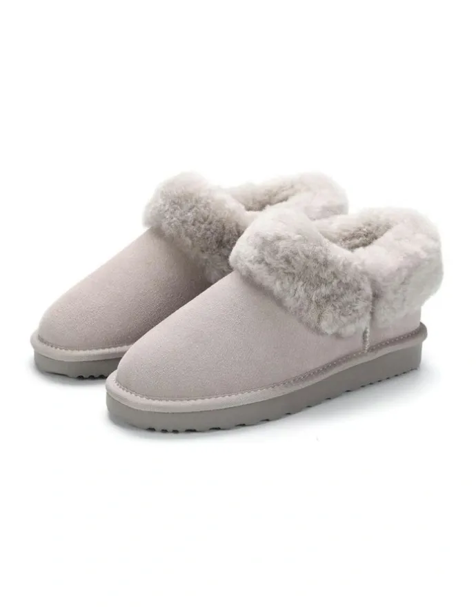 Aus Wooli Ugg Coogee Scuff Slippers in Grey