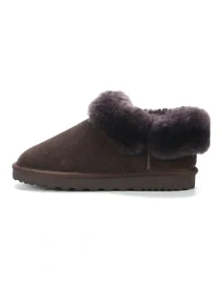 Aus Wooli Ugg Coogee Scuff Slippers in Brown