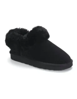 Aus Wooli Ugg Coogee Scuff Slippers in Black