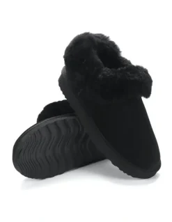 Aus Wooli Ugg Coogee Scuff Slippers in Black
