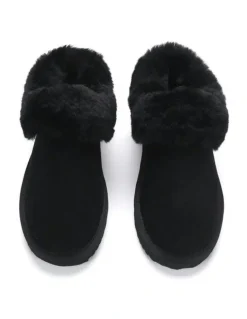 Aus Wooli Ugg Coogee Scuff Slippers in Black