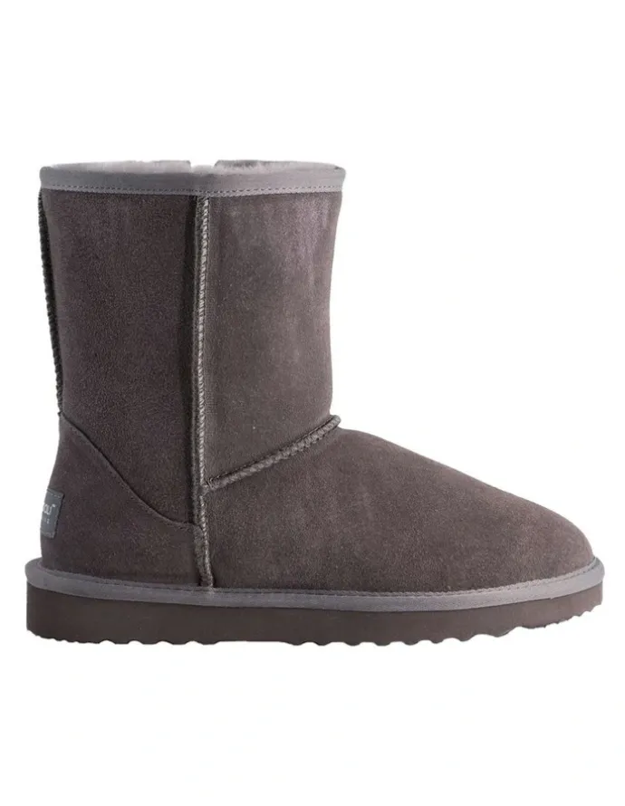 Aus Wooli Ugg Mid Calf Sheepskin Ugg Boot in Grey