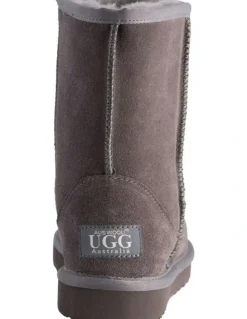 Aus Wooli Ugg Mid Calf Sheepskin Ugg Boot in Grey