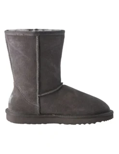 Aus Wooli Ugg Mid Calf Sheepskin Ugg Boot in Grey