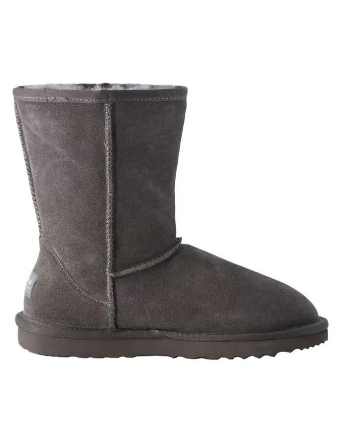 Aus Wooli Ugg Mid Calf Sheepskin Ugg Boot in Grey