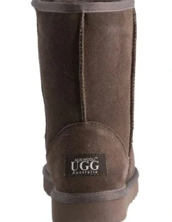Aus Wooli Ugg Mid Calf Sheepskin Ugg Boot in Chocolate