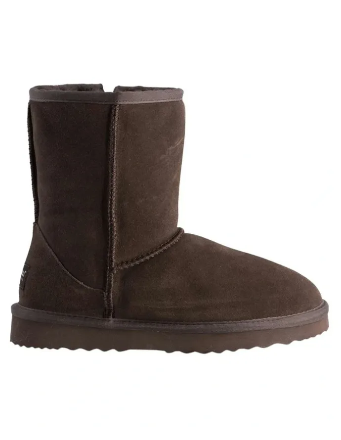 Aus Wooli Ugg Mid Calf Sheepskin Ugg Boot in Chocolate
