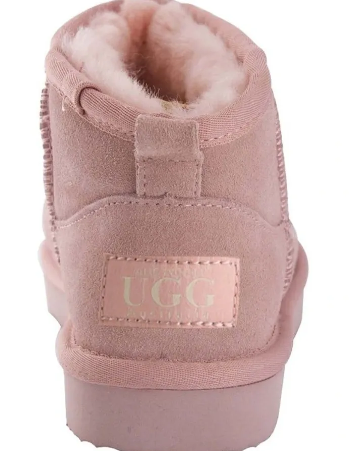 Aus Wooli Ugg Sheepsk Classic Ultra Mini UGG Boot in Pale Pk