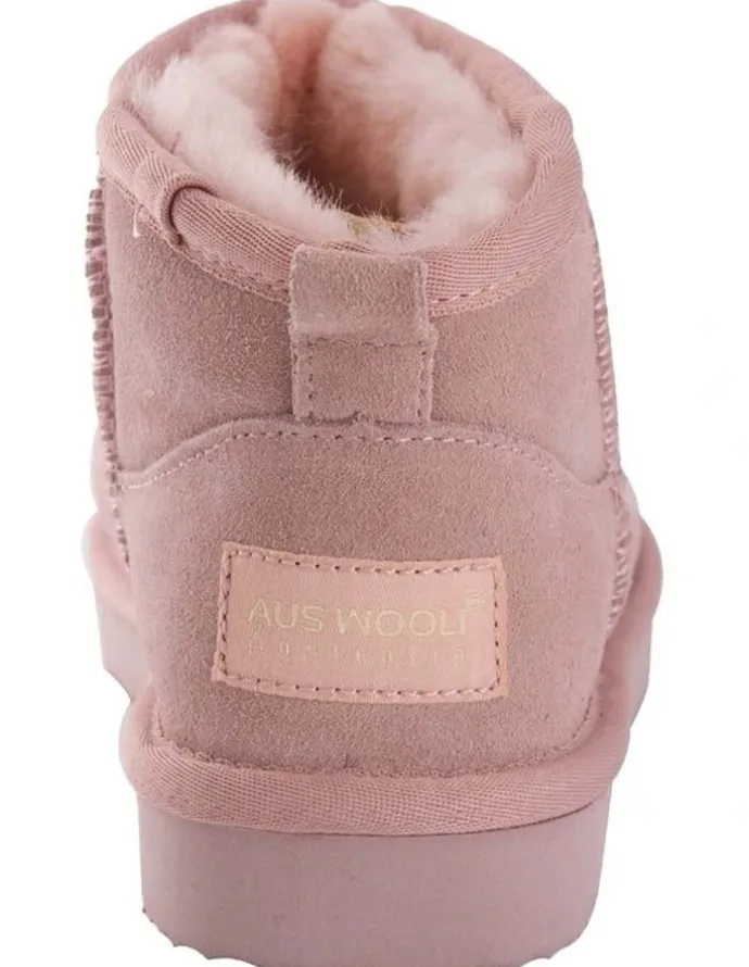 Aus Wooli Ugg Sheepsk Classic Ultra Mini UGG Boot in Pale Pk