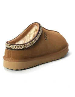 Aus Wooli Ugg Sheepskin Ankle Braid Croydon Slippers in Brown