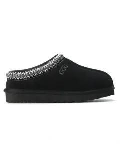 Aus Wooli Ugg Sheepskin Ankle Braid Croydon Slippers in Black