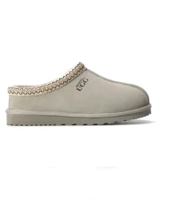 Aus Wooli Ugg Sheepskin Ankle Braid Croydon Slippers in Grey