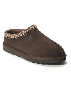Aus Wooli Ugg Sheepskin Ankle Braid Croydon Slippers in Brown