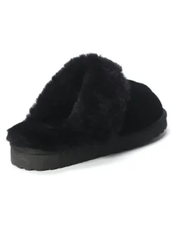 Aus Wooli Ugg Sheepskin Wool Sydney Slippers in Black