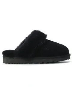 Aus Wooli Ugg Sheepskin Wool Sydney Slippers in Black