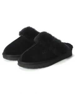 Aus Wooli Ugg Sheepskin Wool Sydney Slippers in Black