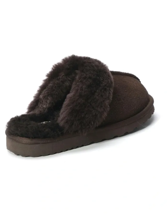 Aus Wooli Ugg Sheepskin Wool Sydney Slippers in Brown