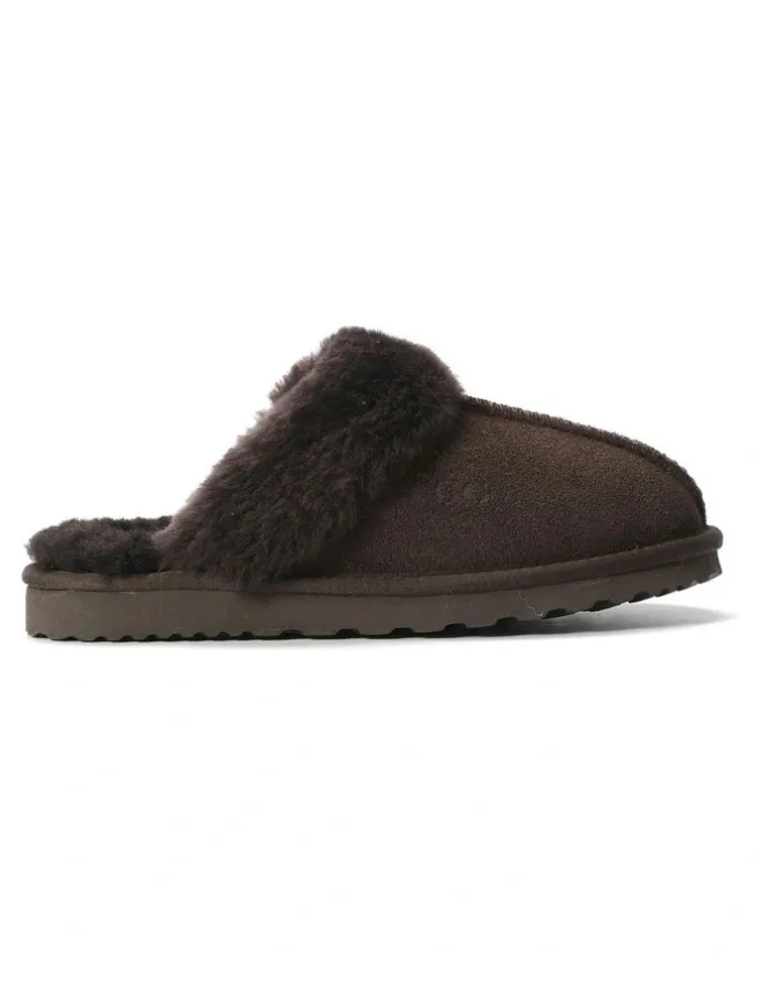 Aus Wooli Ugg Sheepskin Wool Sydney Slippers in Brown