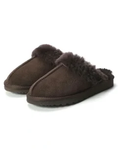 Aus Wooli Ugg Sheepskin Wool Sydney Slippers in Brown
