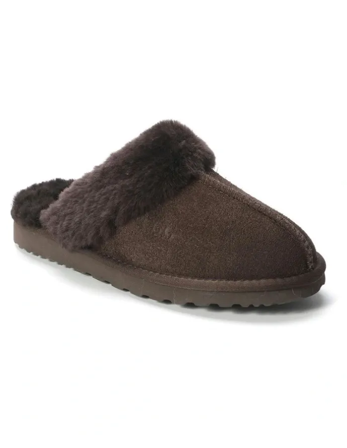 Aus Wooli Ugg Sheepskin Wool Sydney Slippers in Brown