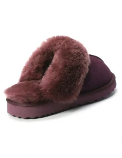 Aus Wooli Ugg Sheepskin Wool Sydney Slippers in Purple