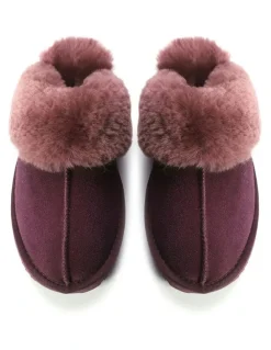 Aus Wooli Ugg Sheepskin Wool Sydney Slippers in Purple