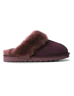 Aus Wooli Ugg Sheepskin Wool Sydney Slippers in Purple