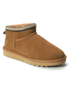 Aus Wooli Ugg Sheepskin Wool Ankle Braid Altona Boots in Tan