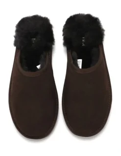 Aus Wooli Ugg Sheepskin Wool Manly Slippers in Brown