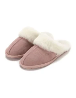 Aus Wooli Ugg Sheepskin Wool Shelley Slippers in Pink
