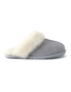 Aus Wooli Ugg Sheepskin Wool Shelley Slippers in Blue