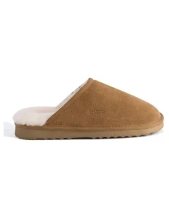 Aus Wooli Ugg Sheepskin Wool Manly Slippers in Brown