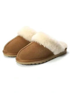 Aus Wooli Ugg Sheepskin Wool Sydney Slippers in Brown