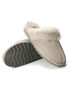 Aus Wooli Ugg Sheepskin Wool Sydney Slippers in Grey