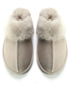 Aus Wooli Ugg Sheepskin Wool Sydney Slippers in Grey