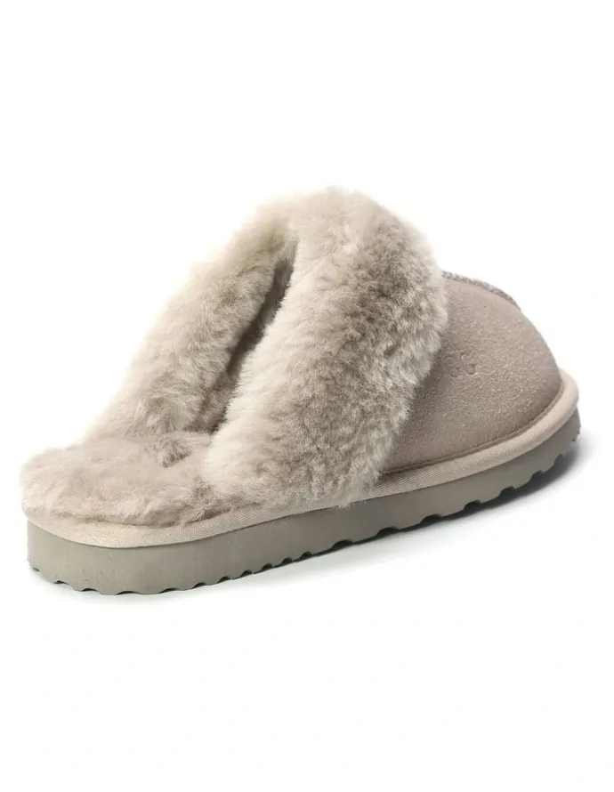 Aus Wooli Ugg Sheepskin Wool Sydney Slippers in Grey