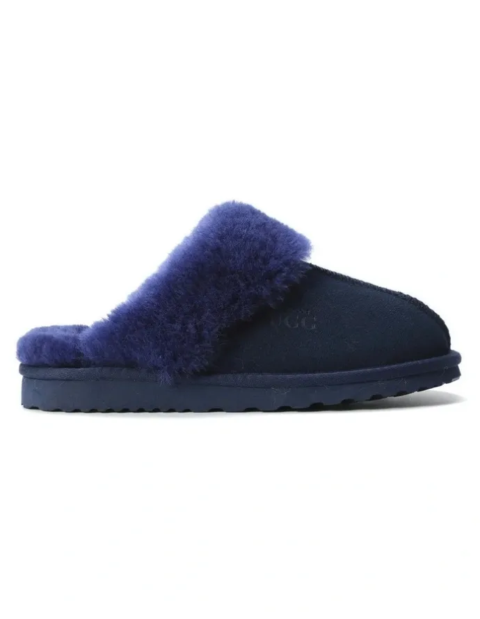 Aus Wooli Ugg Sheepskin Wool Sydney Slippers in Blue