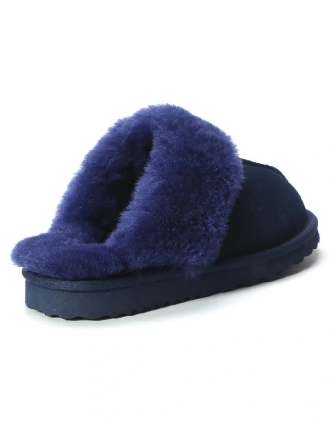 Aus Wooli Ugg Sheepskin Wool Sydney Slippers in Blue