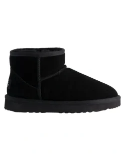 Aus Wooli Ugg Short Sheepskin Ankle Ugg Boot in Black