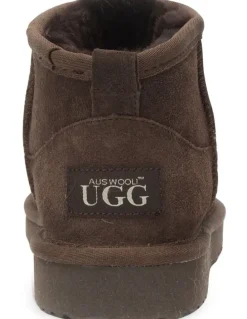 Aus Wooli Ugg Women Sheepsk Classic Ultra Mini UGG Boot Chocolate