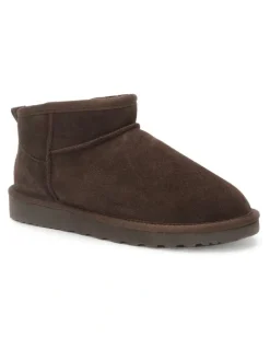 Aus Wooli Ugg Women Sheepsk Classic Ultra Mini UGG Boot Chocolate