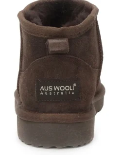 Aus Wooli Ugg Women Sheepsk Classic Ultra Mini UGG Boot Chocolate