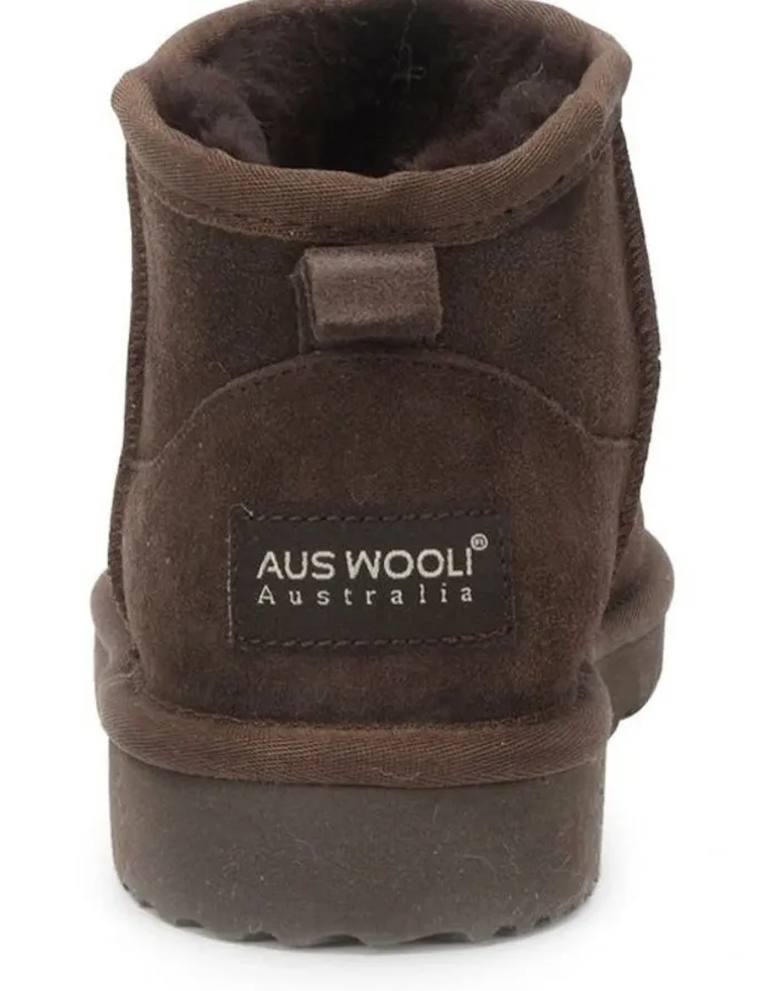 Aus Wooli Ugg Women Sheepsk Classic Ultra Mini UGG Boot Chocolate