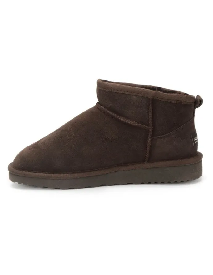 Aus Wooli Ugg Women Sheepsk Classic Ultra Mini UGG Boot Chocolate