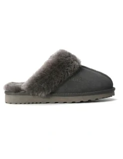 Aus Wooli Ugg Sheepskin Wool Sydney Slippers in Grey