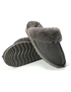 Aus Wooli Ugg Sheepskin Wool Sydney Slippers in Grey