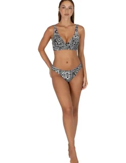 Baku Havane C/D Cup Longline Bra Bikini Top in Black