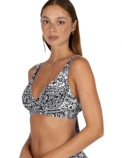 Baku Havane C/D Cup Longline Bra Bikini Top in Black